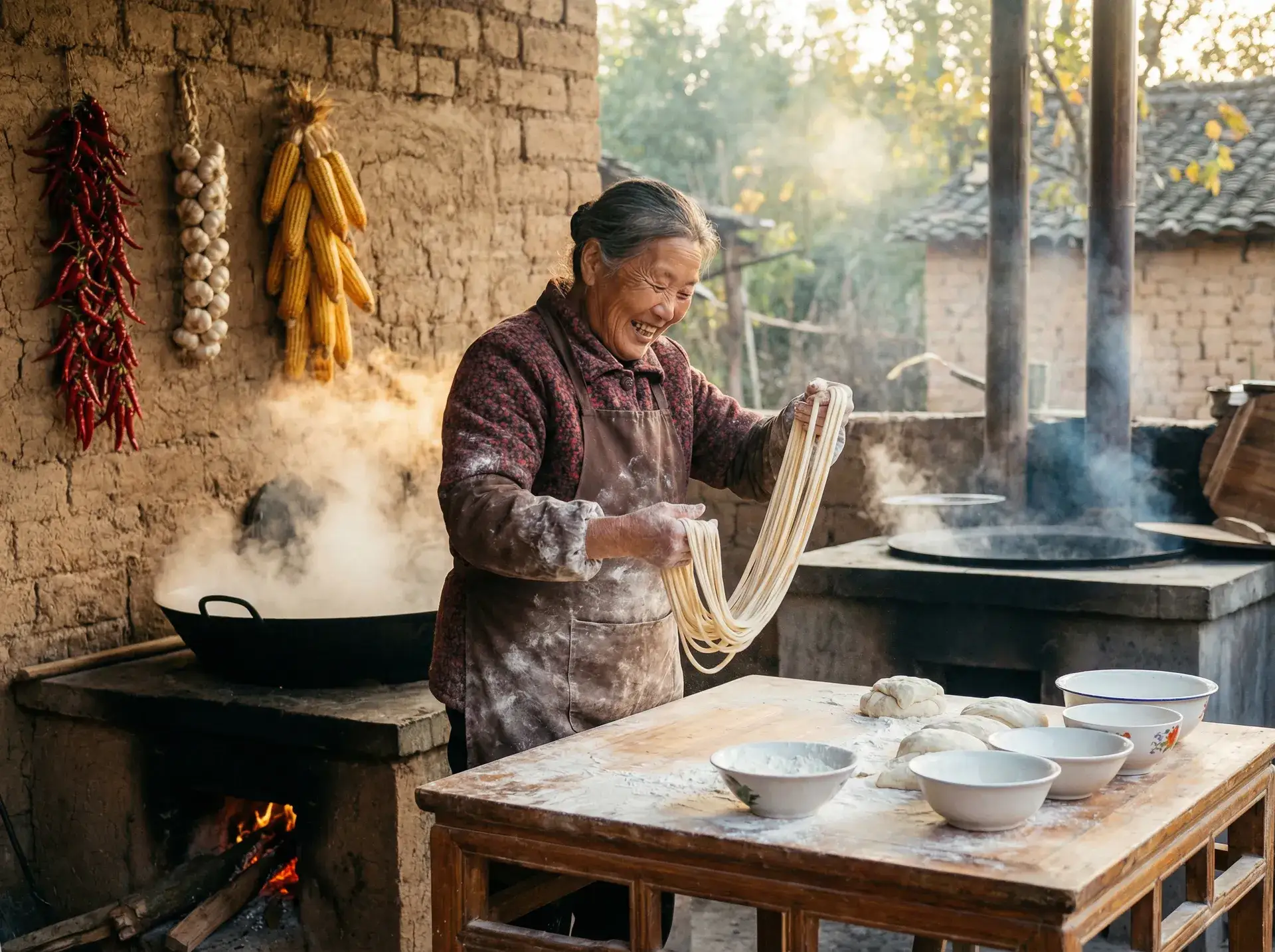 农家大嫂手擀面 - 免费拍拍拍网站 乡村美食